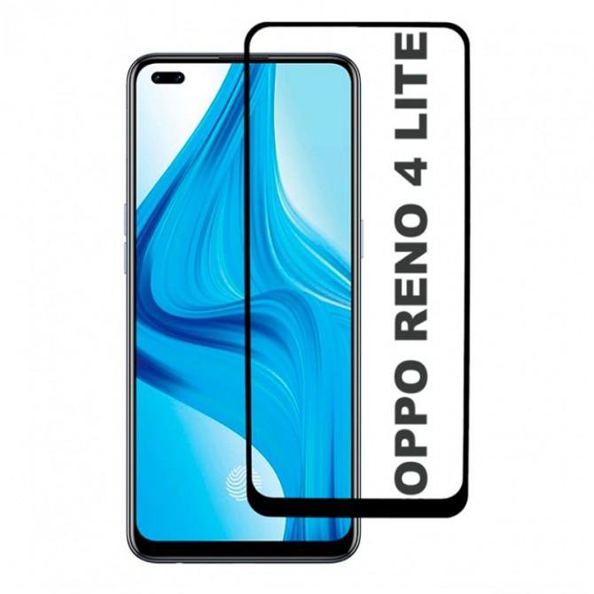 Защитное стекло для Oppo Reno 4 Lite Full Glue (0.3 мм, 2.5D, черное)-1