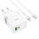 Сетевое зарядное устройство Hoco N21 PD30W+QC3.0 White + Cable Type-C to Lightning