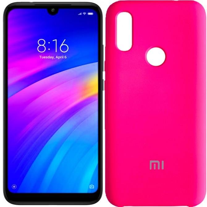 Чехол Soft Case для Xiaomi Redmi 7 Ярко розовый