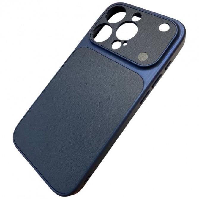Накладка PC+Leather для iPhone 15 Pro Синій-1