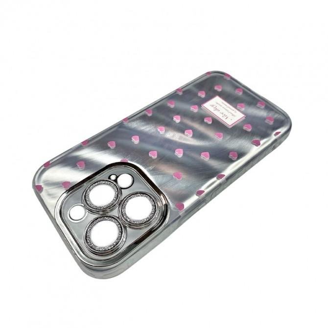 Чохол Shiny Gloss Hearts series for iPhone 15 Pro Pink-2
