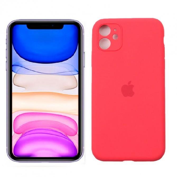 Оригинальный силиконовый чехол для iPhone 11 Кораловый FULL (with camera protection)