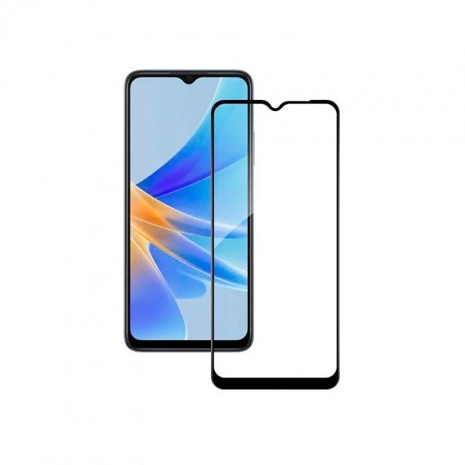 Защитное стекло для Oppo A17/ A17K/ A18/ A38 Full Glue (0.25 мм, 2.5D, черное) ЛЮКС