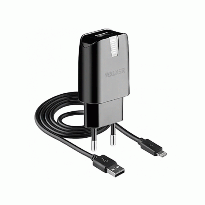 СЗУ 1USB WALKER WH-21 + Lightning Cable Black