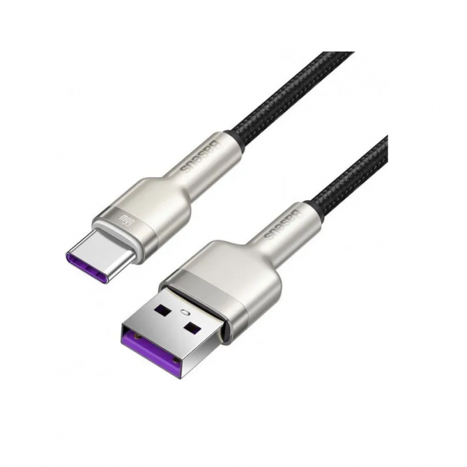 Кабель USB Baseus Cafule Metal Data USB to Type-C 66W (2m) (CAKF0002) (Black)-1