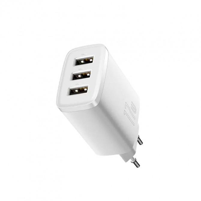 МЗП 3USB Baseus Compact Charge 17W White