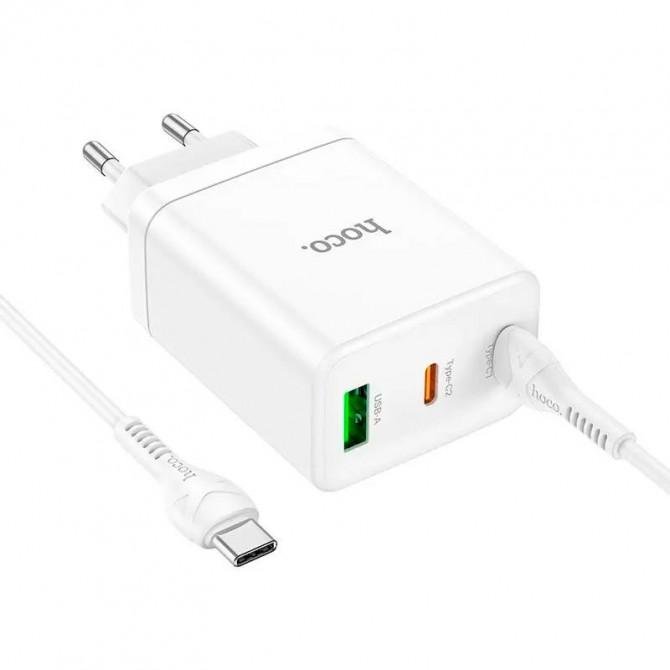 МЗП 1USB + 2Type-C Hoco N33 35W White + Cable Type-C to Type-C-1