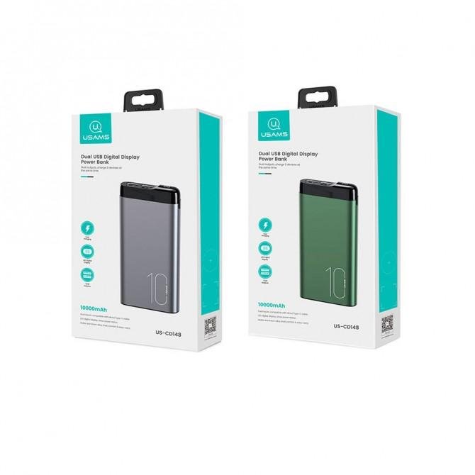 Додаткова батарея Usams US-CD148 PB55 Alloy Digital Display 10000 mAh Grey-2