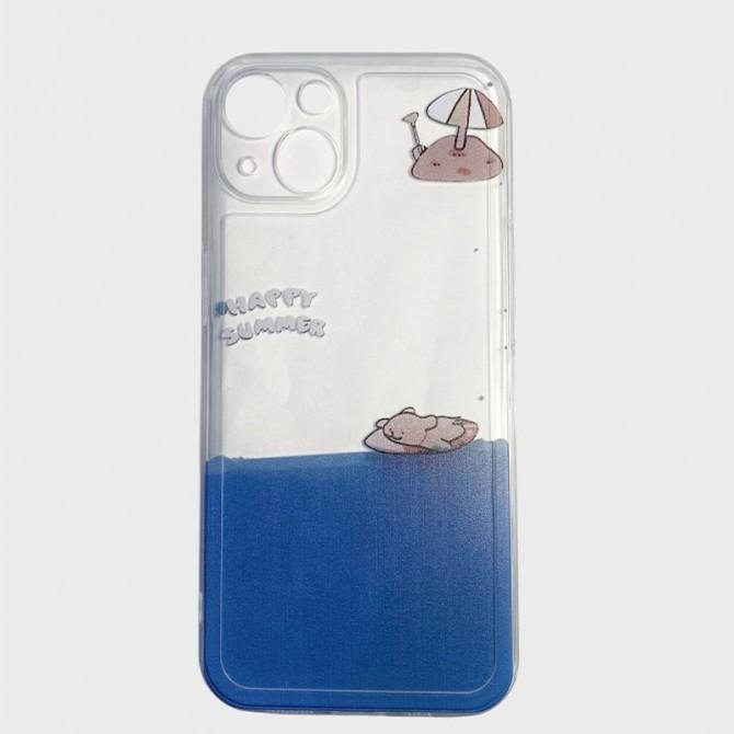 Чехол Happy Summer series for iPhone 13 Bear Transparent