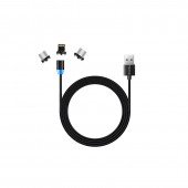 Кабель USB  ColorWay CW-CBUU020-BK Lightning/MicroUSB/Type-C магнитный Черный 1м Кабель USB  ColorWay CW-CBUU020-BK Lightning/MicroUSB/Type-C магнитный Черный 1м