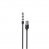 Кабель USB  ColorWay CW-CBUU020-BK Lightning/MicroUSB/Type-C магнитный Черный 1м Кабель USB  ColorWay CW-CBUU020-BK Lightning/MicroUSB/Type-C магнитный Черный 1м