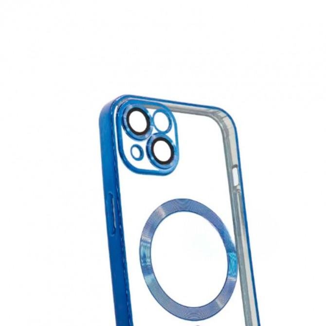 Силиконовый чехол SHINING with MagSafe для iPhone 14 Синий-1