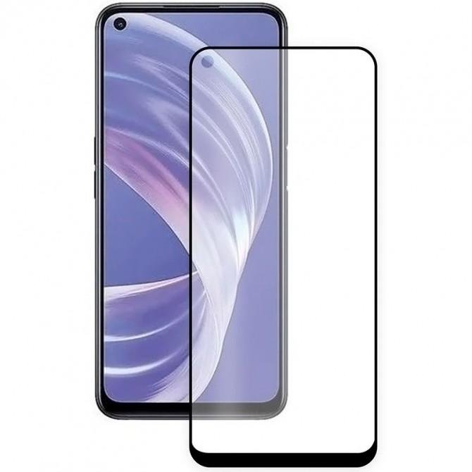 Захисне скло для Oppo A74 Full Glue (0.25 мм, 2.5D, чорне) ЛЮКС
