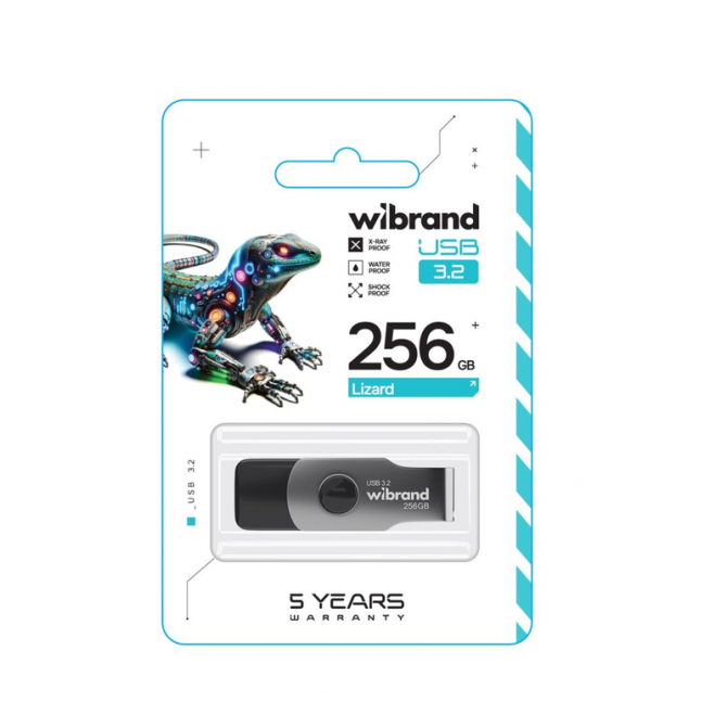Карта пам'яті Wibrand USB 3.2 Gen1 256Gb Lizard Чорний-2
