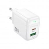МЗП 1USB + Type-C Borofone BAS45A PD30W+QC3.0 White