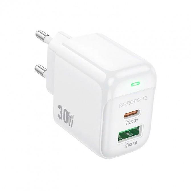 СЗУ 1USB + Type-C Borofone BAS45A PD30W+QC3.0 White