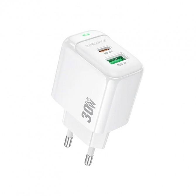 СЗУ 1USB + Type-C Borofone BAS45A PD30W+QC3.0 White-1