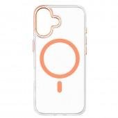 Чехол-накладка Anti-Fall для iPhone 16 Plus Transparent / Orange