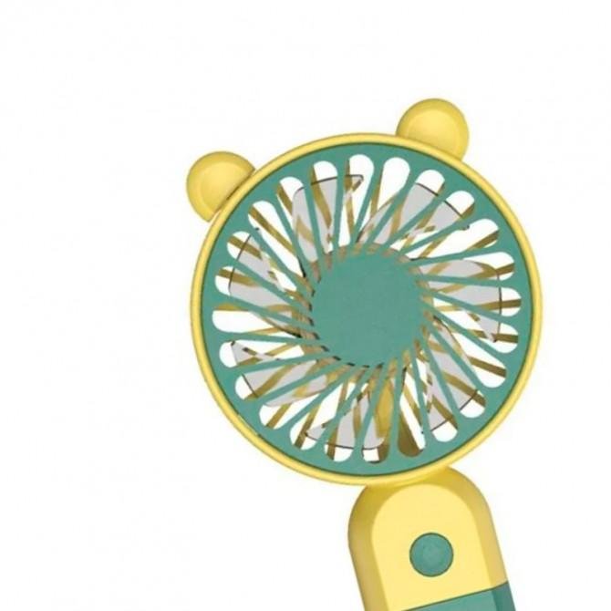 Вентилятор портативний Y-19 400 mAh Зеленый/Желтый-1