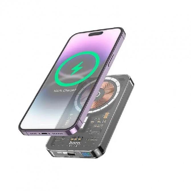 Дополнительная батарея Hoco Q14 Ice Crystal PD20W magnetic fast charging MagSafe (5000 mAh) Blue-1