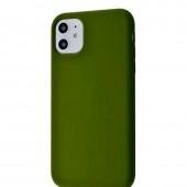 Оригинальный силиконовый чехол для iPhone 11 Болотный FULL  (без лого)