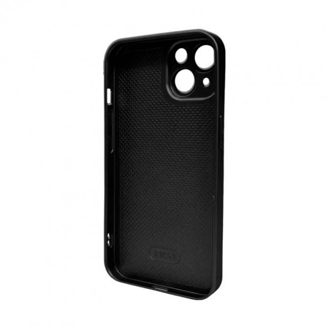 Чехол AG Glass Matt Frame Color Logo for Apple iPhone 13 Graphite Black-1