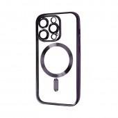 Силіконовий чохол SHINING with MagSafe для iPhone 12 Pro Max Темно Фіолетовий