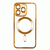 Чехол TPU Metallic Full Camera with Magsafe для iPhone 15 Gold