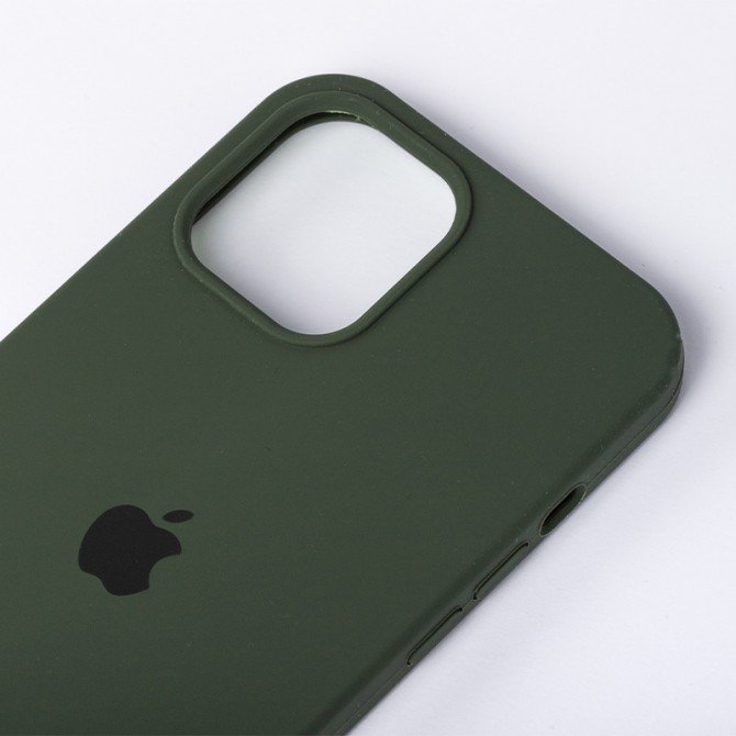Оригинальный силиконовый чехол для iPhone 13 mini Хвойно Зеленый FULL-1