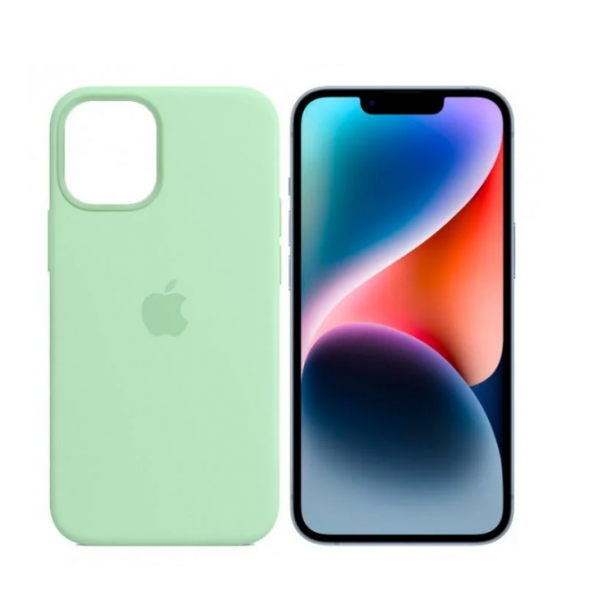 Силиконовый чехол для iPhone 15 Pistachio FULL-1