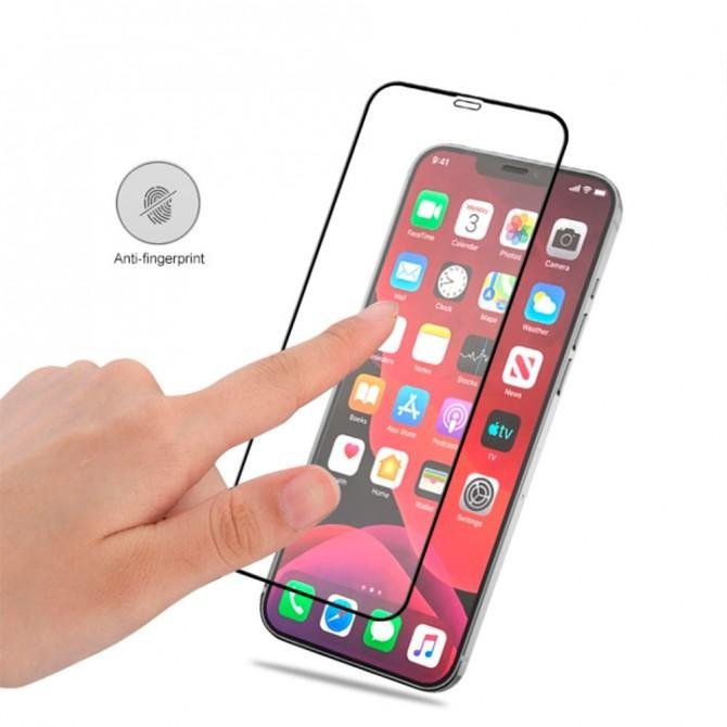 Захисне скло для Apple iPhone 12 Pro Max (0.3 мм, 4D ARC чорне)-1