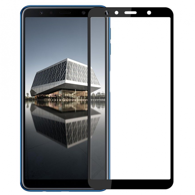 Захисне скло для SAMSUNG A750 Galaxy A7 (2018) Full Glue (0.3 мм, 2.5D, чорне)