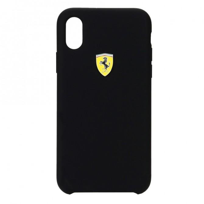 Чехол Ferrari Glass Case для iPhone X Чёрный-1