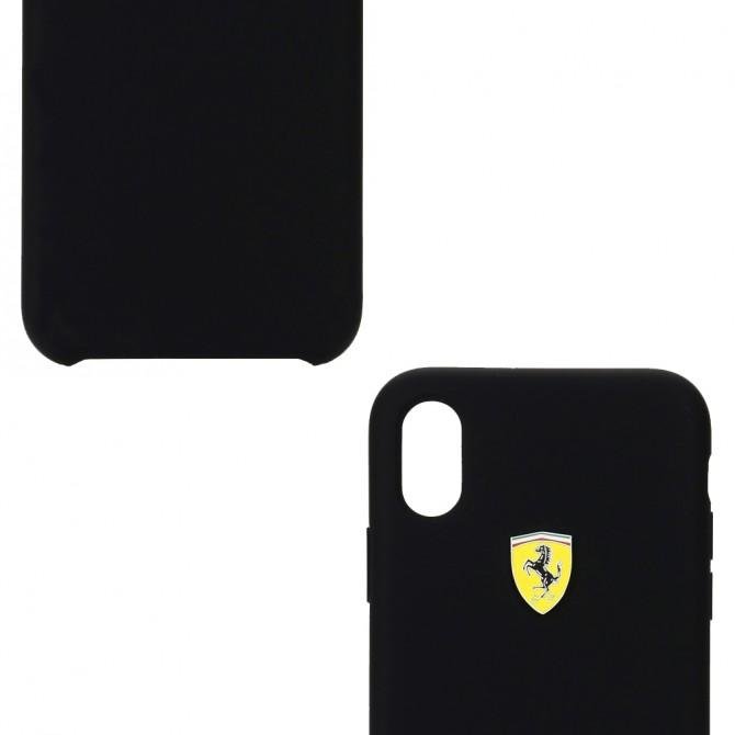Чехол Ferrari Glass Case для iPhone X Чёрный-3
