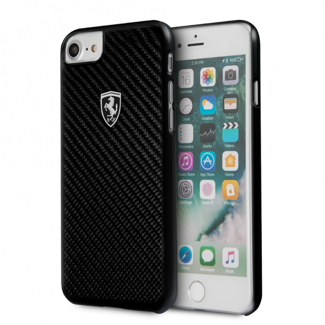 Чохол Ferrari Heritage Real Carbon для iPhone 8 Чорний