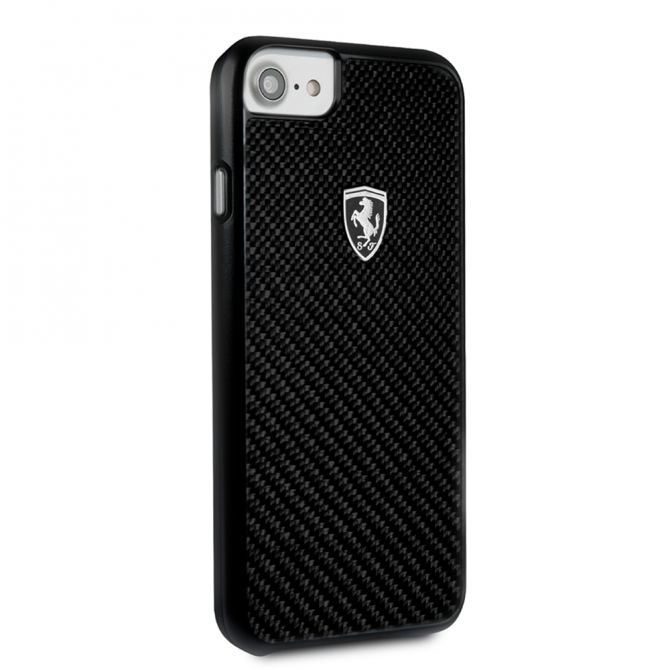 Чохол Ferrari Heritage Real Carbon для iPhone 8 Чорний-1