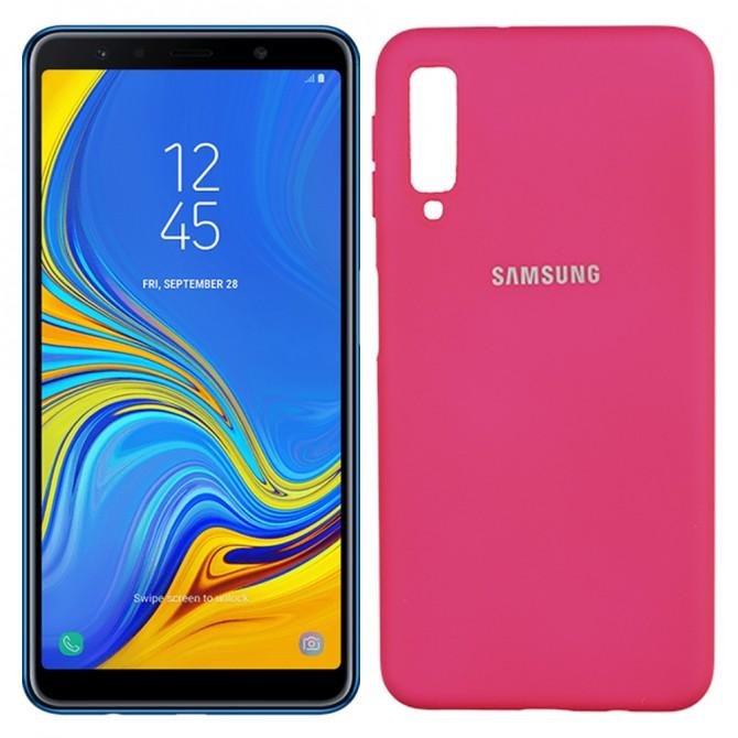 Чехол oft Case для Samsung A750 Galaxy A7 2018 Ярко розовый FULL