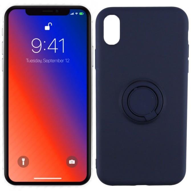 Чехол Ring Color для iPhone Xr Темно Синий