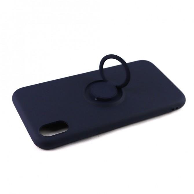 Чехол Ring Color для iPhone Xr Темно Синий-4