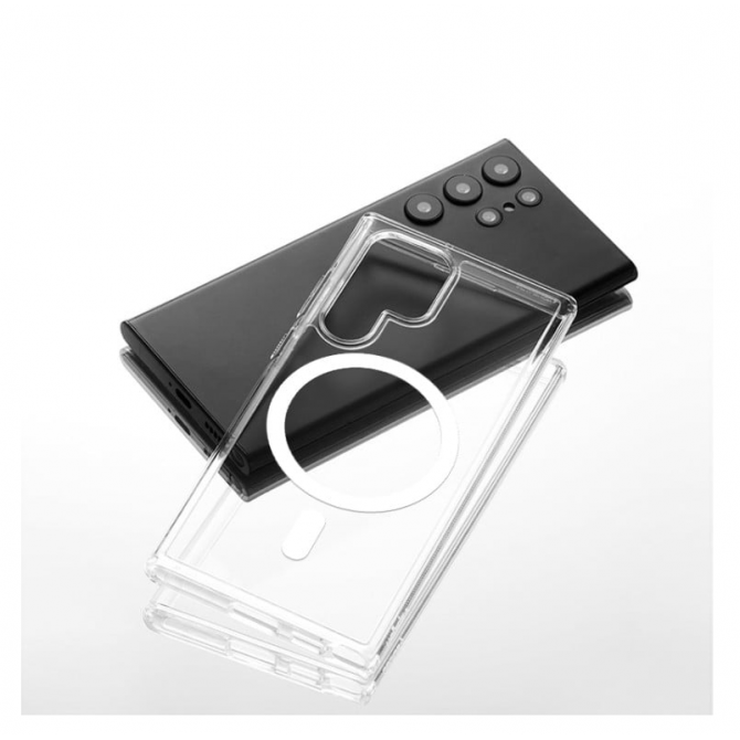 Чехол силиконовый MagSafe для Samsung Galaxy S23 Ultra Прозрачный-1