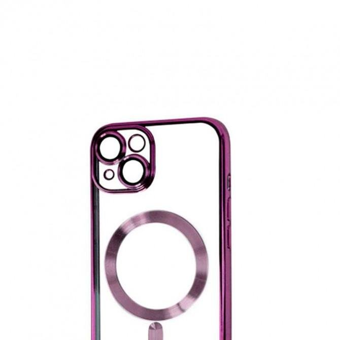 Силиконовый чехол SHINING with MagSafe для iPhone 14 Темно Фиолетовый-1
