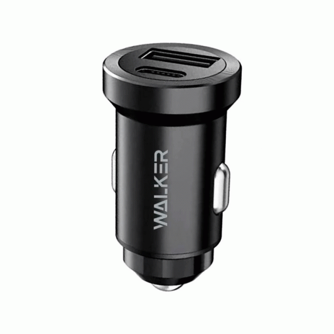 АЗУ 1USB + Type-C Walker WCR-25 PD +QC 36W Black