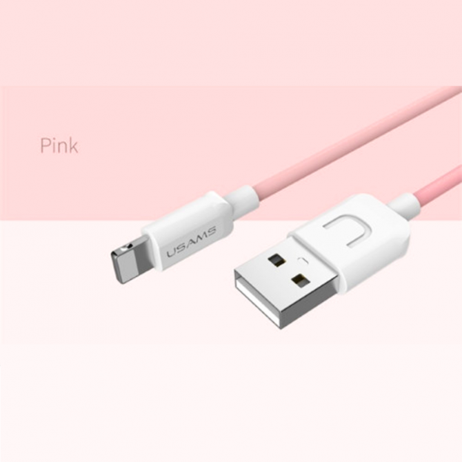 Кабель Usams U-Turn Lightning – USB 1м Pink (IPUSBXD04)-3