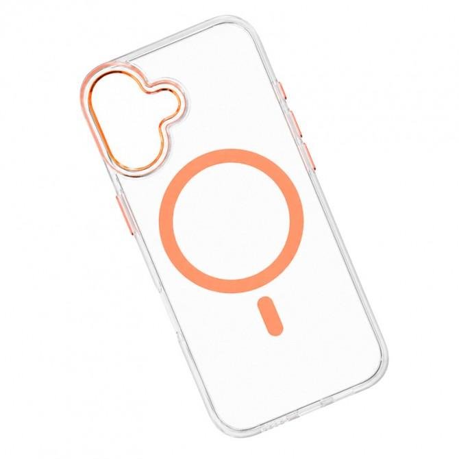 Чохол-накладка Anti-Fall для iPhone 16 Transparent / Orange-2