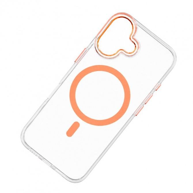 Чохол-накладка Anti-Fall для iPhone 16 Transparent / Orange-3