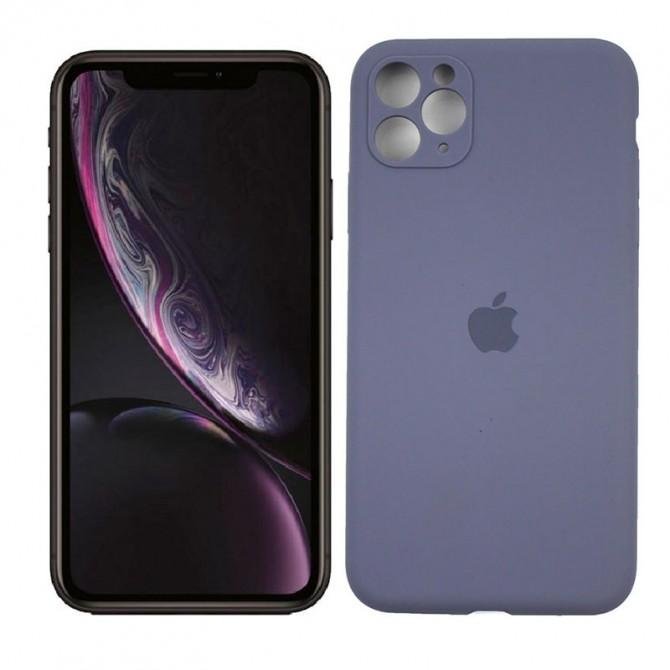 Оригинальный силиконовый чехол для iPhone 11 Pro Max Лавандовый FULL (with camera protection)