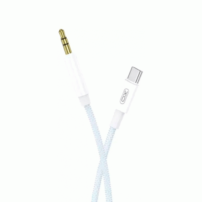 Кабель AUX XO NBR211B Type-C to 3.5mm Blue/White 1m