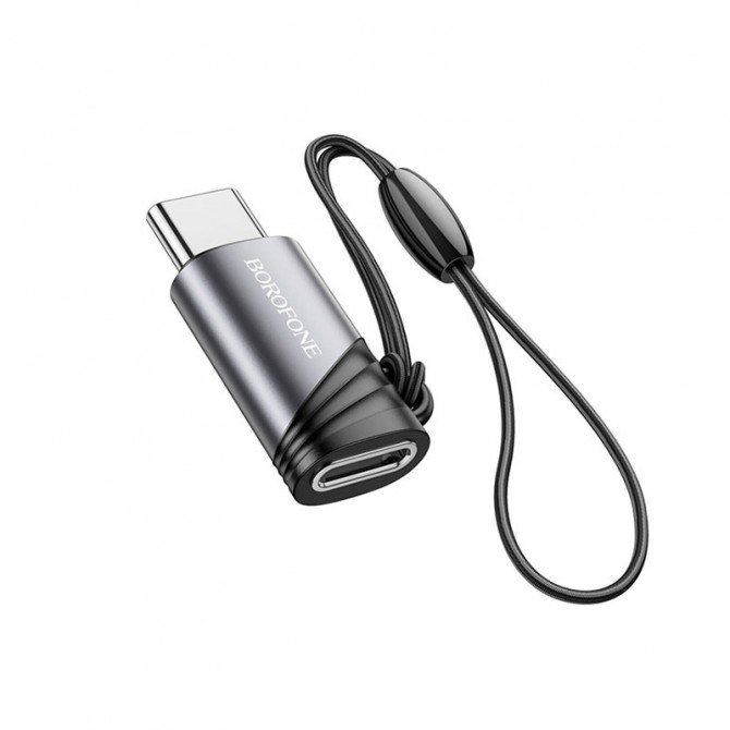 Адаптер Borofone BV20 Type-C male to Lightniung female Black-1
