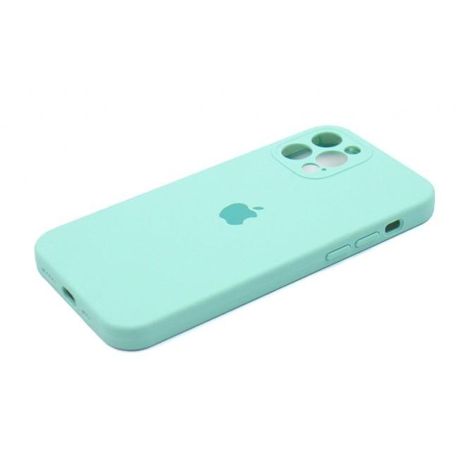 Оригінальний силіконовий чохол для iPhone 12 Pro Max М'ятний FULL (with camera protection)-1