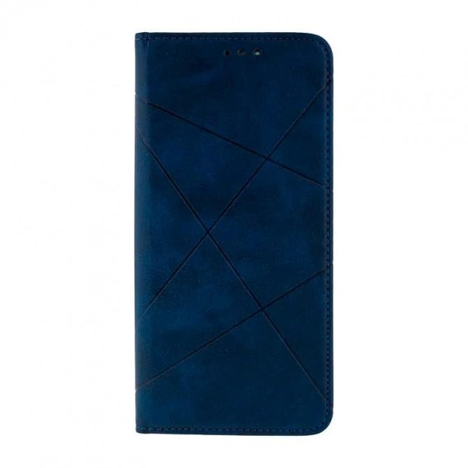 Чехол-книжка Lines Leather for Xiaomi Redmi Note 10 Blue